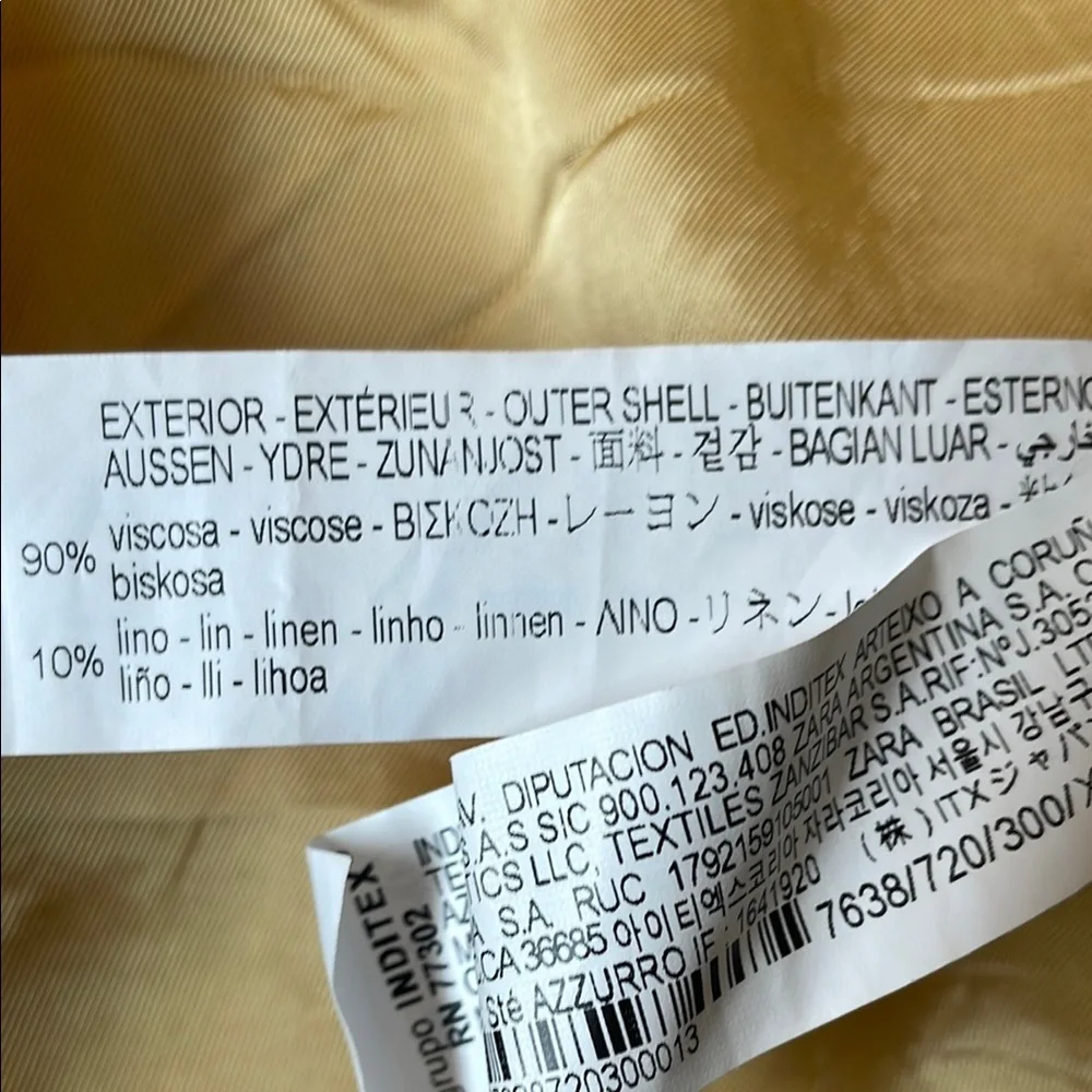 Zara Linen Blend Yellow Jacket - Picture 10 of 11